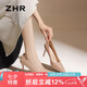 ZHR高跟鞋女優(yōu)雅法式尖頭單鞋子女純色通勤工作女鞋 BQ117 裸粉 37