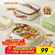九陽(yáng)飯盒316L不銹鋼餐盒便當盒小學(xué)生上班族餐盤(pán)4格大容量1.5L 保溫袋+餐具+湯碗丨WT601白 1.5L