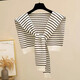 嘉璐伮披肩女經(jīng)典條紋外搭春秋百搭假領(lǐng)子裝飾坎肩空調房搭肩多功能?chē)?針織條紋披肩白色均碼【80-160斤】