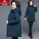 俞兆林媽媽裝冬裝中長(cháng)款羽絨服女棉衣外套60歲中老年人棉服大碼奶奶棉襖 XY-9858 孔雀藍【棉服】  加厚 XL 【建議105-120斤左右】
