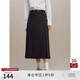 自巧（ZIQIAO）小個(gè)子黑色高腰工裝半身裙女2023秋冬新款顯瘦開(kāi)叉中長(cháng)裙子 炭灰色 S （3碼）