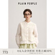 PLAIN PEOPLE千金風(fēng)蕾絲中式立領(lǐng)長(zhǎng)袖繡花襯衫上衣白色2025春新款 米白 S