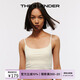 The Blender25秋純色打底吊帶無縫針織固定薄胸墊羅紋舒適顯瘦內(nèi)搭女上衣背心 奶油白 M