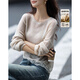 德瑪納【含綿羊毛】秋季輕薄圓領(lǐng)蕾絲拼接線(xiàn)衫寬松小個(gè)子氣質(zhì)針織衫上衣