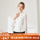 經(jīng)典故事（JANE STORY）2025新款設(shè)計(jì)感收腰白襯衫女秋季長(zhǎng)袖上衣質(zhì)感洋氣雪紡襯衣小眾 白色 2XL