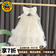 G.DUCKKIDS女童連衣裙夏季新款洋氣公主裙女寶寶周歲背心裙禮服蛋糕裙帶頭紗 白色 80 尺碼建議6-9個(gè)月14-20斤cm