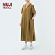 無(wú)印良品（MUJI） IDEE 女式 泡泡紗 短袖連衣裙 女裝裙子夏季 GAD53C4S 深米色 均碼 165/88A