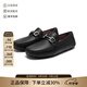 菲拉格慕（Ferragamo）男士PARIGI NEW系列牛皮Gancini扣飾樂福鞋單鞋皮鞋駕駛鞋0755610 黑色 EEE 42 /品牌原碼 8