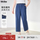 MsShe【冰爽天絲牛仔褲】大碼女裝2025夏季胖mm顯瘦錐形九分褲子 牛仔中藍色現貨 2XL