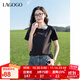 LAGOGO【涼感新疆棉】鉚釘黑色T恤女拉谷谷2025年夏新款簡(jiǎn)約短袖 黑色 M