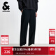 杰克·瓊斯（JACK&JONES）男裝秋季時(shí)尚潮通勤簡(jiǎn)約百搭舒適純色純棉運動(dòng)衛褲直筒休閑褲男 E40 黑色-直筒 預售10月27日發(fā)貨 32 175