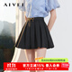 AIVEI欣賀艾薇24夏新設計感顯瘦百搭A字闊腿裙褲黑色短褲R0360158 黑色 M