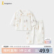 童泰（TONGTAI）嬰兒套裝春秋季純棉新生兒衣服寶寶和尚服滿月服上衣褲子藍色66cm