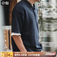 馬登工裝美式復古重磅珠地棉polo衫寬松翻領透氣半袖短袖T恤男夏 藏藍 XL