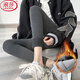 浪莎打底褲女秋季磨毛修身顯瘦可外穿高腰彈力運動(dòng)百搭薄款保暖褲深灰