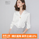 晚白【新品】法式白襯衫女2025秋款洋氣小衫百搭雪紡衫襯衣上衣 白色 M