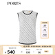PORTS寶姿女裝春夏新款無(wú)袖圓領(lǐng)奶白色格子上衣LM8B071MFQ090 奶白色格子 S 4
