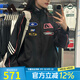 阿迪達(dá)斯 （adidas）三葉草女裝 秋季新款MOTO JKT W 賽車風(fēng)立領(lǐng)運動寬松夾克外套 KG6676/黑色/漢玉白 XS