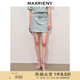 MAXRIENY【異域·摩洛哥-商場同款】精致休閑小A型釘珠半身短裙 冰藍 S 01/34