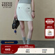 Teenie Weenie小熊女裝半身裙2025秋季新款簡(jiǎn)約氣質(zhì)小香風(fēng)A字短裙 象牙白 L