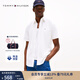 TOMMY HILFIGER25新款夏季男裝休閑通勤經(jīng)典中性簡(jiǎn)約合身針織短袖襯衫38663 白色YCF L （推薦：150-165斤）