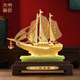 大明銅匠一帆風(fēng)順花絲銅帆船擺件老板辦公室高端裝飾工藝品喬遷開(kāi)業(yè)禮物 花絲一帆風(fēng)順?lè )?2*16*34cm