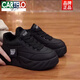 卡帝樂(lè )鱷魚(yú)（CARTELO）厚底面包鞋女2025新款百搭增高鞋子秋冬女款加絨板鞋黑色女鞋 黑色【加絨】 37