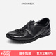 dreambox鈞博水洗馬皮輕便德訓鞋2025秋季新款防滑舒適運動(dòng)休閑鞋 雅黑色 42