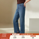 纖莉秀大碼女裝韓系簡(jiǎn)約休閑直筒顯瘦開(kāi)叉牛仔褲胖mm秋裝新款2285 復古藍 38/5XL