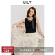 LILY2025夏新款復古氣質休閑通勤收腰拼接無袖背心連衣裙蛋糕裙女 604米白 M