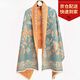 達芬奇密碼大圍巾女性空調防寒防風(fēng)保暖加厚披肩送媽媽生日節日禮物斗篷毛毯 美人遲暮 青橘