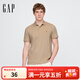 Gap男女裝2025春季新款小熊刺繡短袖T恤休常規(guī)polo衫美版708395 卡其色 S 美碼 M亞洲碼175/92A