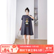 婧麒孕婦裝夏裝連衣裙時(shí)尚印花小熊t恤裙子短袖中長(cháng)款寬松孕婦裙 牛仔兔深灰色Jly66591 XXL