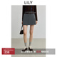 LILY2025秋新款格雷系學(xué)院風(fēng)氣質(zhì)通勤防走光A字半身裙灰色短裙女 501灰色 L