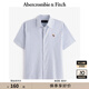 ABERCROMBIE & FITCH男裝25夏季美式復(fù)古經(jīng)典小麋鹿牛津紡?fù)獯疃绦湟r衫KI125-5084 藍色條紋 2XL (185/124A)