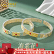 中國黃金（CHINA GOLD）海棠花琺瑯銀手鐲女足銀繁花開口銀手鐲新中式國風(fēng)送女友七夕禮物 海棠花【約29g】