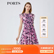 PORTS寶姿女裝春夏新品時尚碎花圓領(lǐng)短袖連衣裙LM8D240MPP109 丈青印花 M (6)