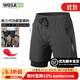 沃薩維（WOSAWE）公路車(chē)夏季騎行短褲男透氣休閑騎行服自行車(chē)五分褲山地車(chē)速降套裝 跨越三代-石墨灰 一體坐墊 L （適合70-80公斤）