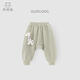 乖奇熊男女寶寶純棉抓絨大PP長(cháng)褲子春秋季嬰兒童外穿保暖休閑束腳褲春裝