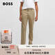 BOSS博斯男士彈力棉緞面材質(zhì)錐形休閑褲 239-米色 M （3232）