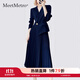 MeetMetro瑪依爾西裝連衣裙女2025秋季新款質(zhì)感職業(yè)通勤百褶裙 藏青【現貨】 L