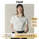 ELAND【經(jīng)典公式】衣戀T恤女polo領(lǐng)深門(mén)襟修身顯瘦短袖2025夏新款 象牙白/白色(39)Ivory M /165