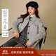 茵曼羊駝毛桑蠶絲襯衫式雙面呢2025冬女裝新款短款毛呢外套 淺灰色 M