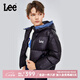 Lee兒童面包羽絨服短款新品男女款輕薄連帽保暖羽絨秋冬外套童裝 黑色 140 cm