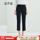 愛(ài)特愛(ài)（EITIE）春季新款時(shí)尚簡(jiǎn)約休閑褲子女通勤顯瘦百搭修身小腳褲6505217 黑色20 L 165