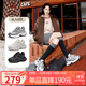 駱駝（CAMEL）【耀月】老爹鞋女潮酷撞色厚底休閑鞋 L24A255651 銀色 37