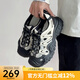 駱駝（CAMEL）沙灘鞋女新款拼色丑萌鞋戶外涼鞋女休閑鞋 L24M076602米/銀/黑 (洞洞款) 36