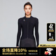 捷酷秋冬款TB ONE女士抓絨長(cháng)袖意大利進(jìn)口面料加厚修身騎行上衣黑色M