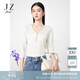 玖姿（JUZUI）商場同款V領(lǐng)套頭衫女裝春款修身氣質(zhì)針織JWDC31013 純白 S