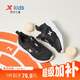 特步（XTEP）兒童夏季男女童網(wǎng)眼透氣魔術(shù)貼經(jīng)典跑步鞋 黑/新白色 31